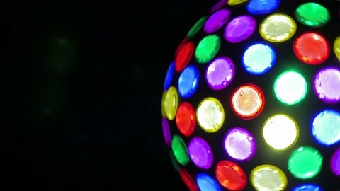 Night club Party lights disco ball. colorful dance floor lights Stock Footage