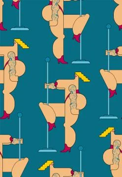 Night club pattern seamless. Striptease stripper dances background. Vector il 스톡 일러스트