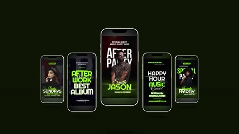 Night Clup Stories After Effects stock