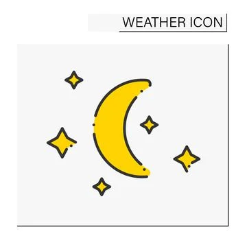 Night color icon Illustrazione stock