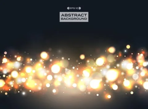 Night colorful bokeh dot pattern with glitters on dark blue background. Illustrazione stock