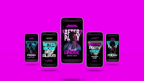 Night Concert Reels After Effects stock