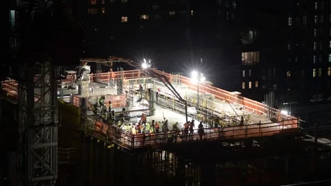 Night Condominium Construction Stock Footage 291595041