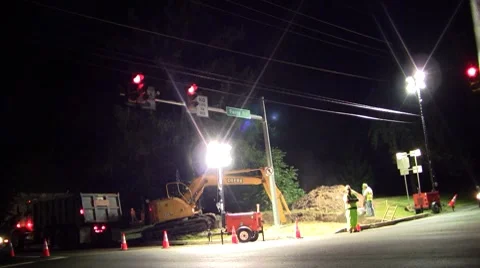 Night construction Stock Footage 8601958