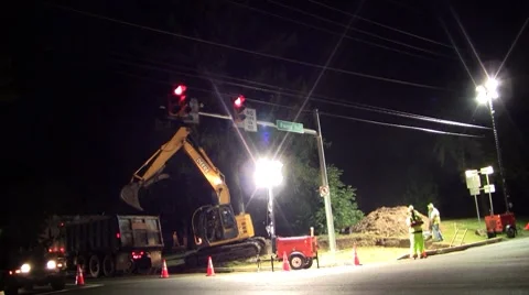 Night construction2 Stock Footage 8601965