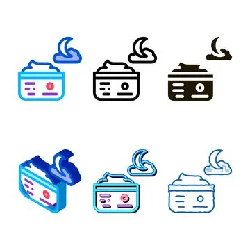 Night cream icon mix vector outline Stock Illustration