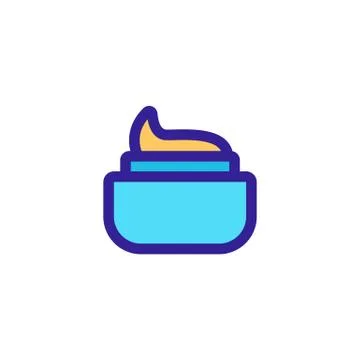 Night cream icon vector. Isolated contour symbol illustration Иллюстрация