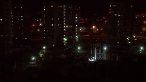 The night crew of builders working on object Stock Footage 74995277