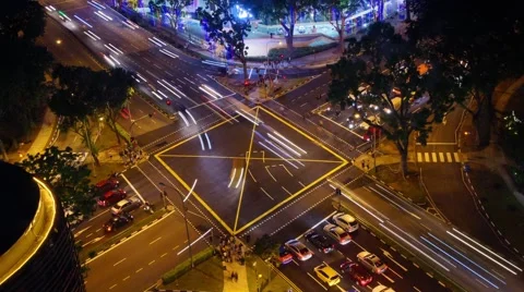 Night Crossroad Video stock 56668717