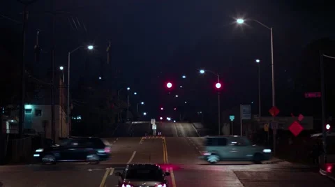 Night crossroads Video stock 43161976