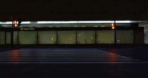 Night Crosswalk Stock Footage 86374746