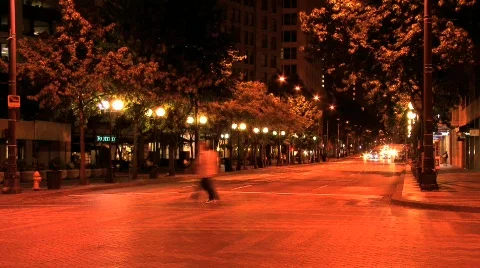 Night croswalk Stock Footage 811412