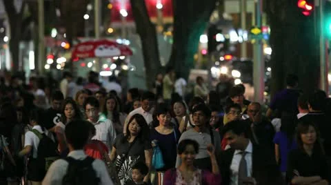 Night crowd Stock Footage 11131425