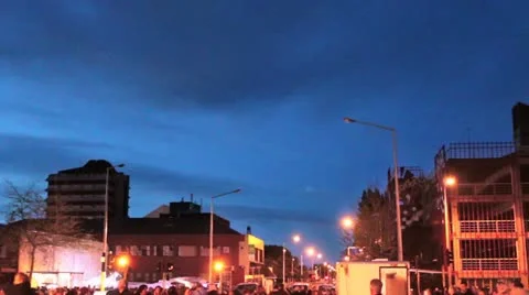 Night Crowd At Nighttime Event 스톡 동영상 12380893