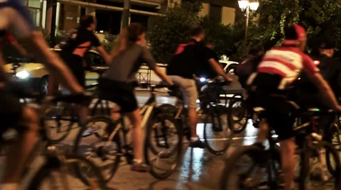 Night cycling Stock Footage 31738455