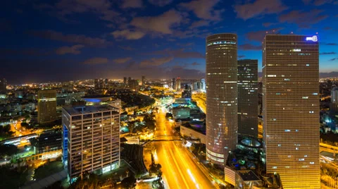 From Night To Day Azrieli 库存影片 37042031