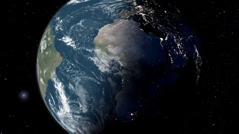 Night To Day Earth From Space Rotating, Global Internet Communication Technology Stock Footage 82181791