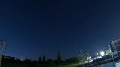 Night to day. Time lapse of starry night, galaxy stars moving Stock Footage 304956179