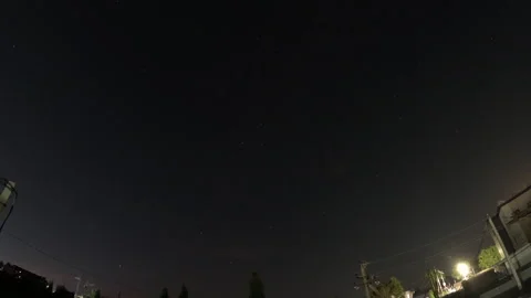 Night to day. Time lapse of starry night, galaxy stars moving Stock Footage 313505766