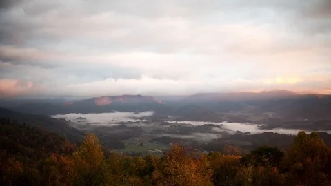 Night to day time-lapse Transition Scene of the Blue Ridge Mountains Stock Footage 85323318