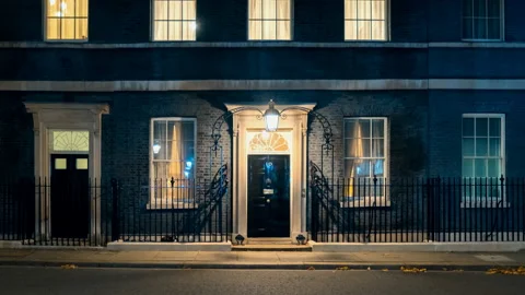 Night to Day Timelapse of 10 Downing Street, London, UK Stock Footage 166403549