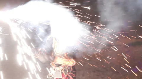 Night demons in a fiery hell Stock Footage 60563572