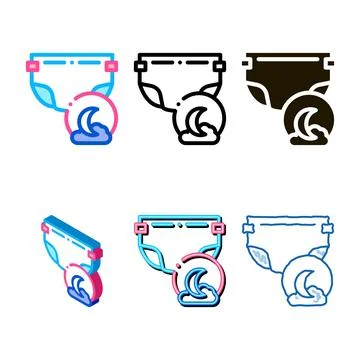 Night diaper icon vector modern outline Stockillustratie