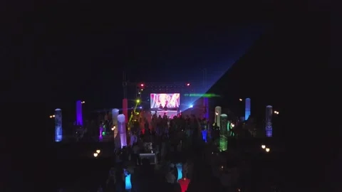 Night disco on the pier Video stock 152047655