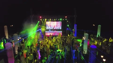 Night disco on the pier Video stock 152048024