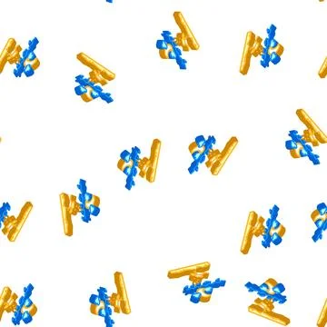 Night diving course isometric icon seamless pattern Stock Illustration