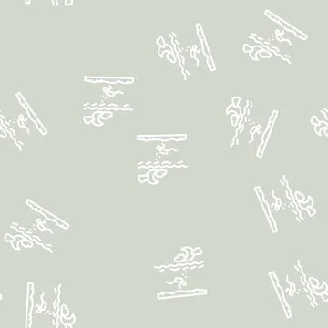 Night diving course line vector seamless pattern Stock Illustration