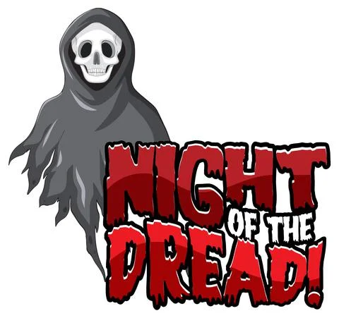 NIght of the dread text design for Halloween festival Stock Illustration