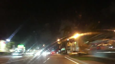 Night Drive Biscayne Blvd Stock Footage 20435767