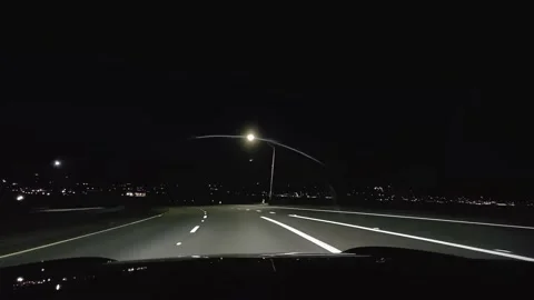 A Night Drive in California Stock Footage 210307112