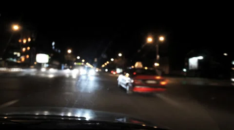 Night drive in the city Stock Footage 35897641
