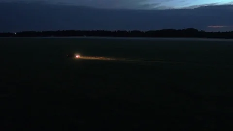 Night drive on the field Video stock 102775076