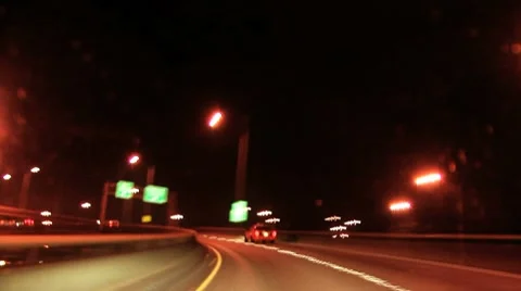 Night Drive Stock Footage 8554137