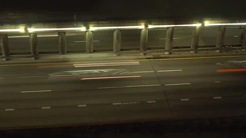 Night drive- highway - timelapse Stock Footage 127738045