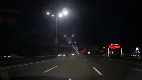 Night Drive. kiev Stock Footage 89411491