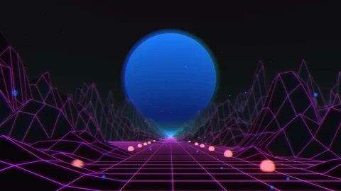 Night Drive Loop. Retro Background Blue. Retro Title. Psychedelic  Loop (4K) Stock Footage 104151057