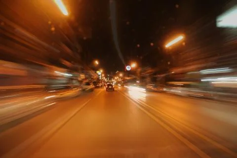 Night drive motion Foto stock