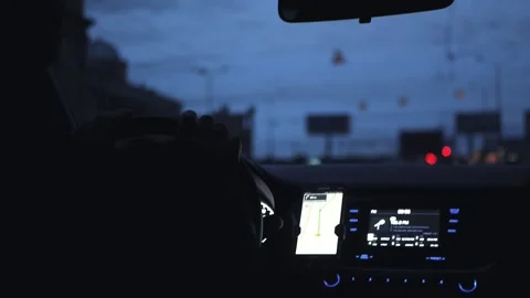 Night drive through the city Stock Footage 173560421