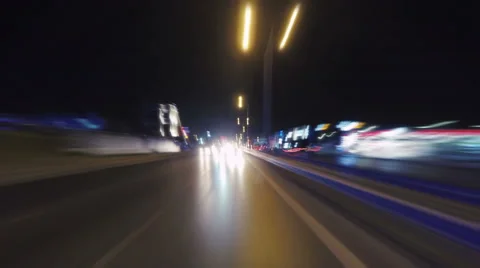 Night drive time-lapse throught the city Stock Footage 53161764