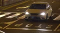 Night driving in Europe, cars observing traffic rules, road surface marking HD Footage