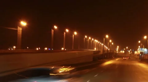 Night driving Stock Footage 8656772