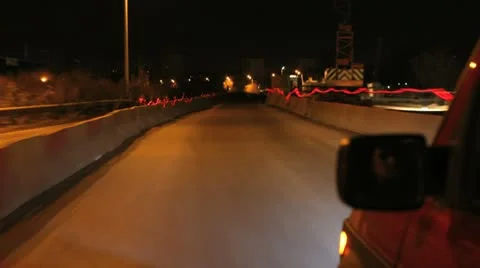 Night driving Stock Footage 8849963