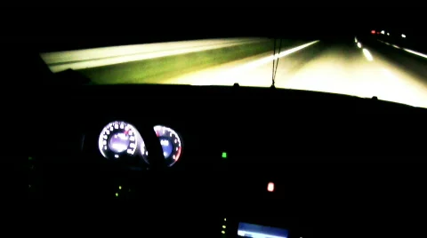 Night driving on the  freeway timelapse 3 Stock Footage 504445