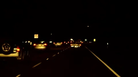 Night driving on the highway Stock Footage 41429838