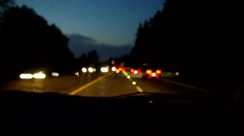 Night driving on the highway Stock Footage 41430425