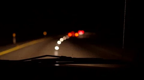 Night driving on the highway Stock Footage 41430909